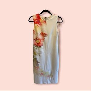 Floral/Lily Calvin Klein Sheath Dress